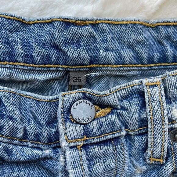 Carmar LF Portia Serre Distressed High Rise Straight Leg Denim Jean - Women’s 25 - Picture 8 of 10